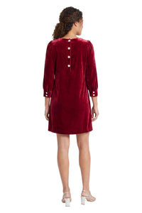 Madilyn Solid Velvet Long Sleeve Dress