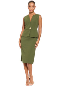 Ariane Sleeveless Vest Peplum Sheath