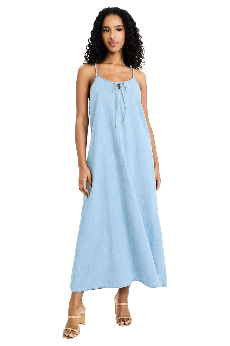 Travis Spaghetti Keyhole Strap Maxi Dress