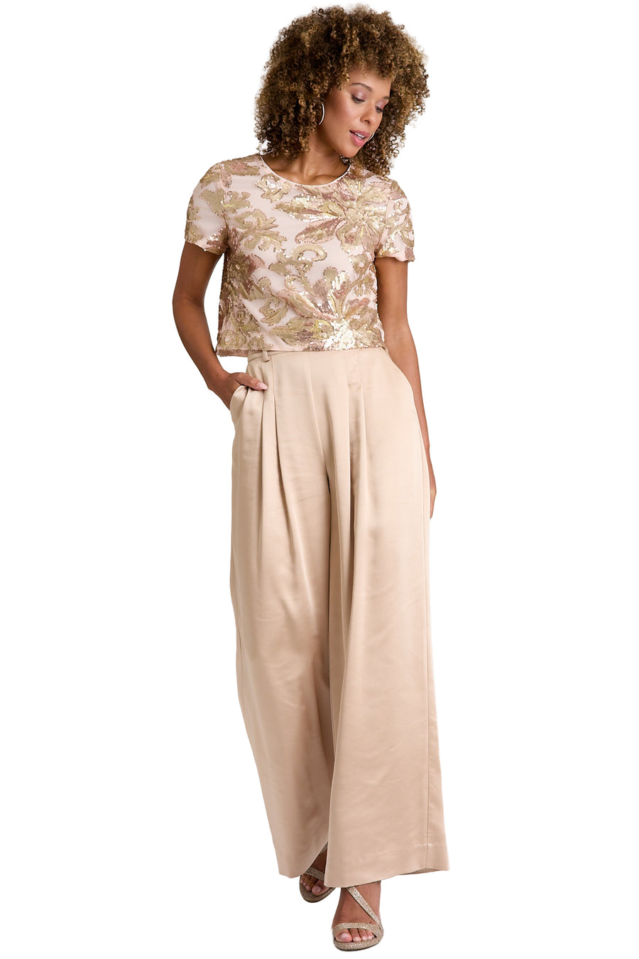 Chelsea Jewel Neck Sequin Top