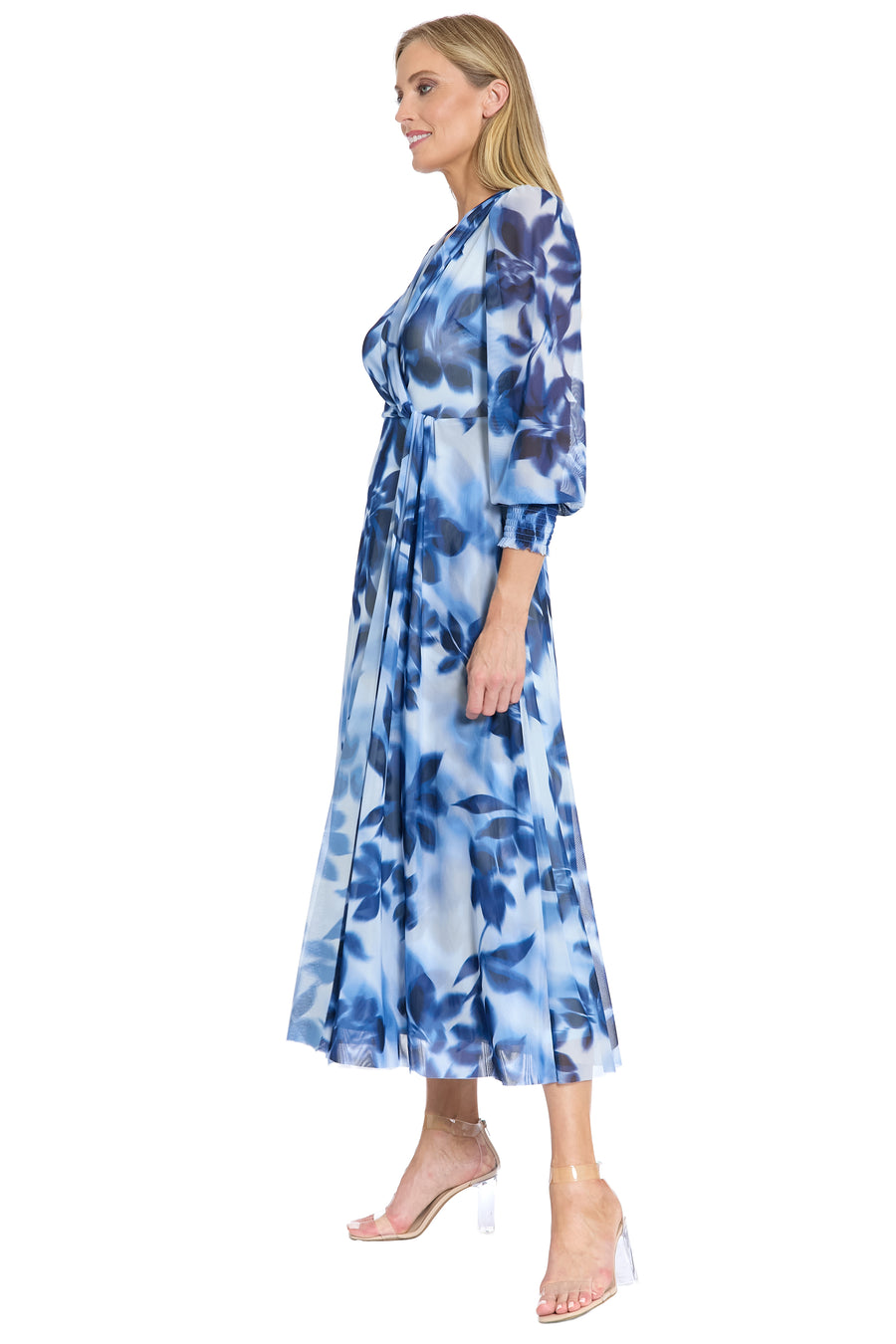 Ruth Long Bishop Sleeve Maxi in Tonal Shadow Floral