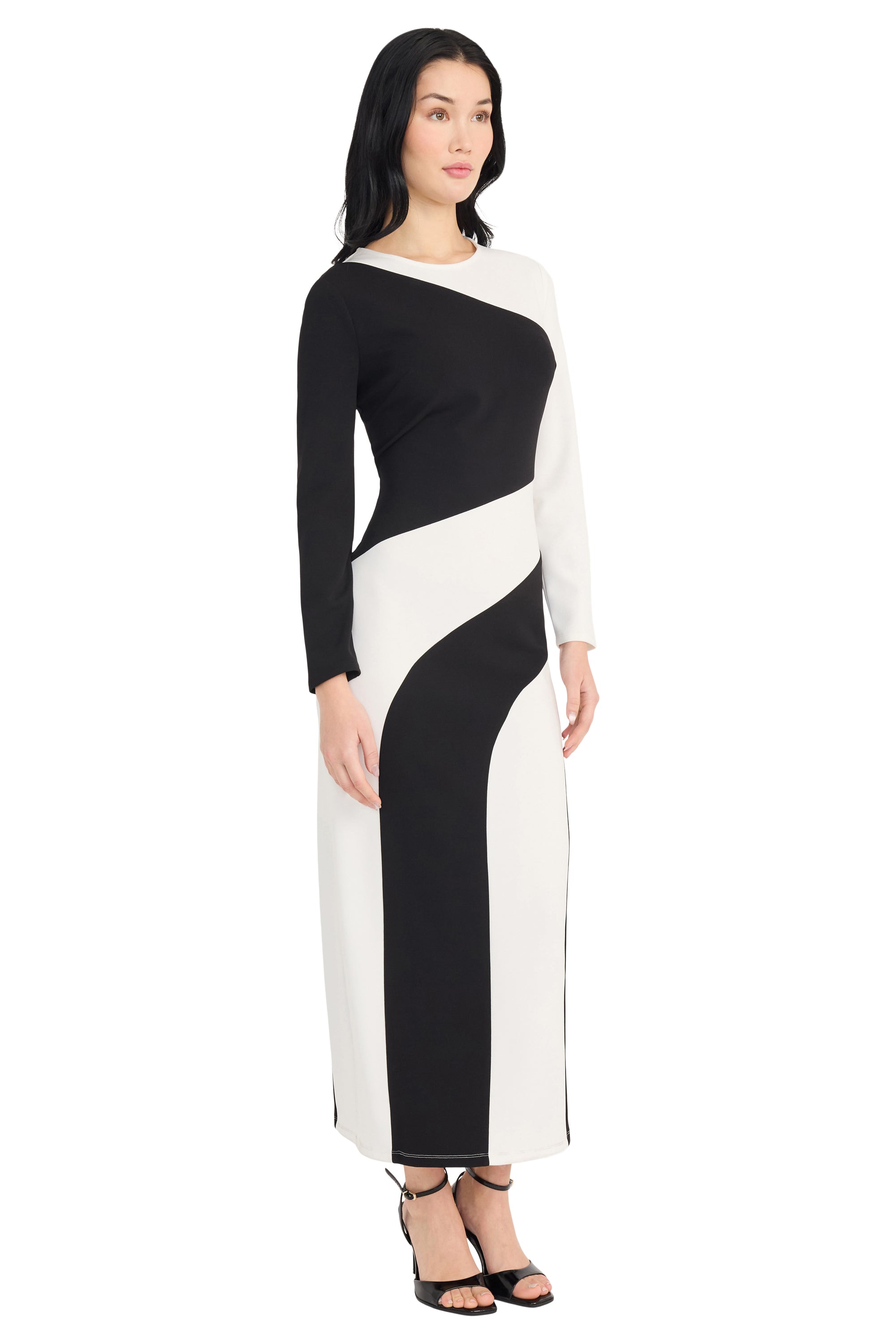 Juanita Long Sleeve Color Block Maxi Black/Ivory / Standard / 6 Juanita Long Sleeve Color Block Maxi Black/Ivory / Standard / 6