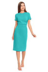 Kina Short Sleeve Sheath Midi Dress