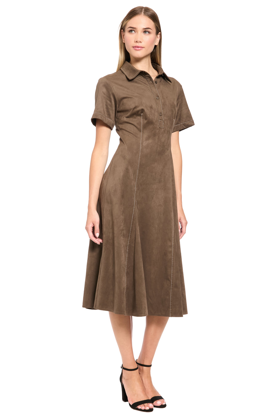 Desiree Suede Shirt Dress