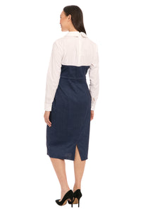 Kendal Long Sleeve Denim Collared Sheath
