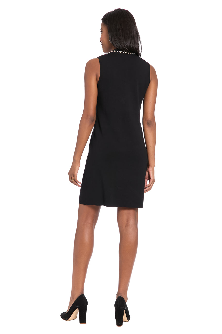 London Times Women's Embellished Sleeveless Sweater Dress - Black - XL London Times Women's Embellished Sleeveless Sweater Dress - Black - XL