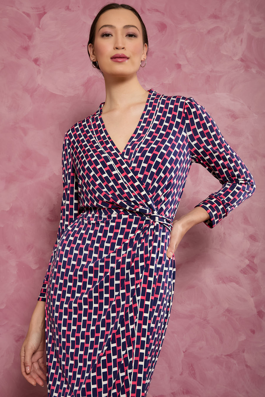 Rosaline 3/4 Sleeve Dress in Stretch Jersey