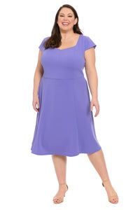 Lisa Sweetheart Neck Cap Sleeve Midi Dress