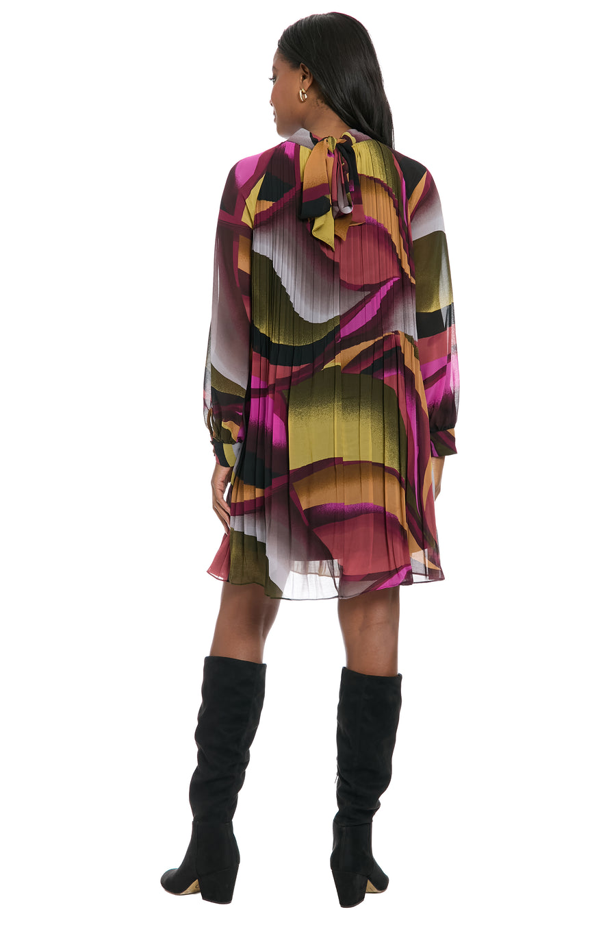 Nikka Printed Pleat-Detail Mini