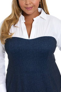 Kendal Long Sleeve Denim Collared Sheath