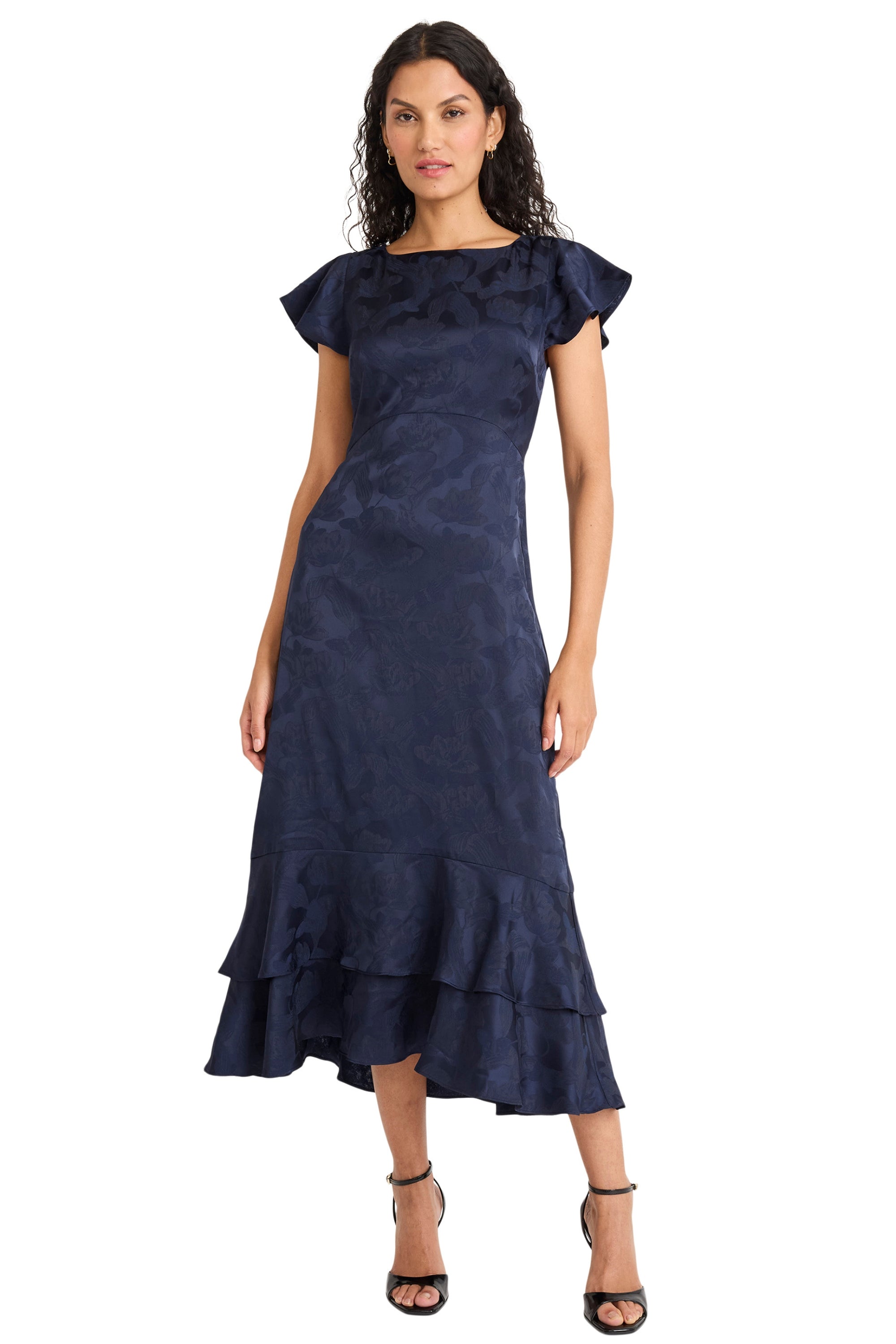 Bethanny Ruffle in Dahlias Jacquard