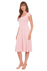 Lisa Sweetheart Neck Cap Sleeve Midi Dress