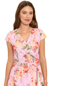 Anne Cap Sleeve Flounce Hem Dress in Floral Perfection