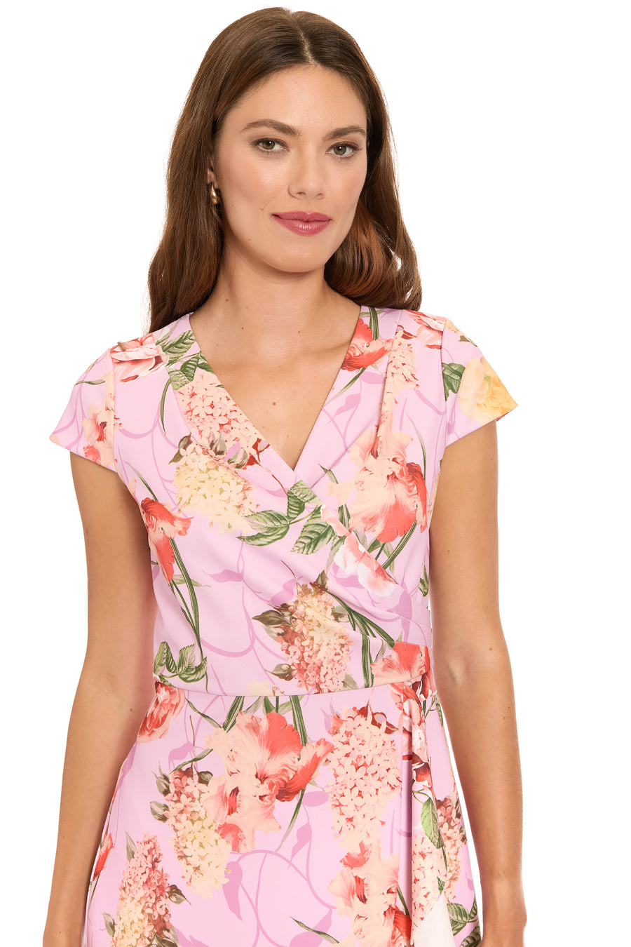 Anne Cap Sleeve Flounce Hem Dress in Floral Perfection