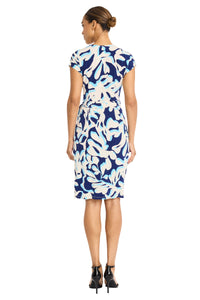 Ellison Wrap Dress in Abstract Stems