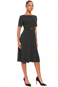 Quill Side Tab Dress with Buckle