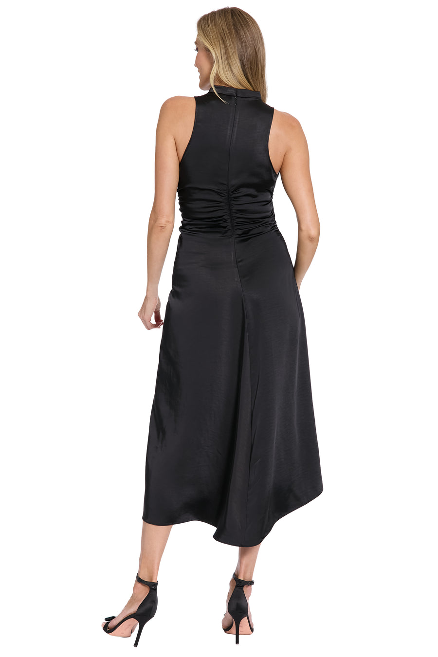 Lisbeth Mock Neck Halter in Sweetheart Satin