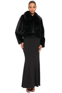 Cardi Faux Fur Long Sleeve Coat