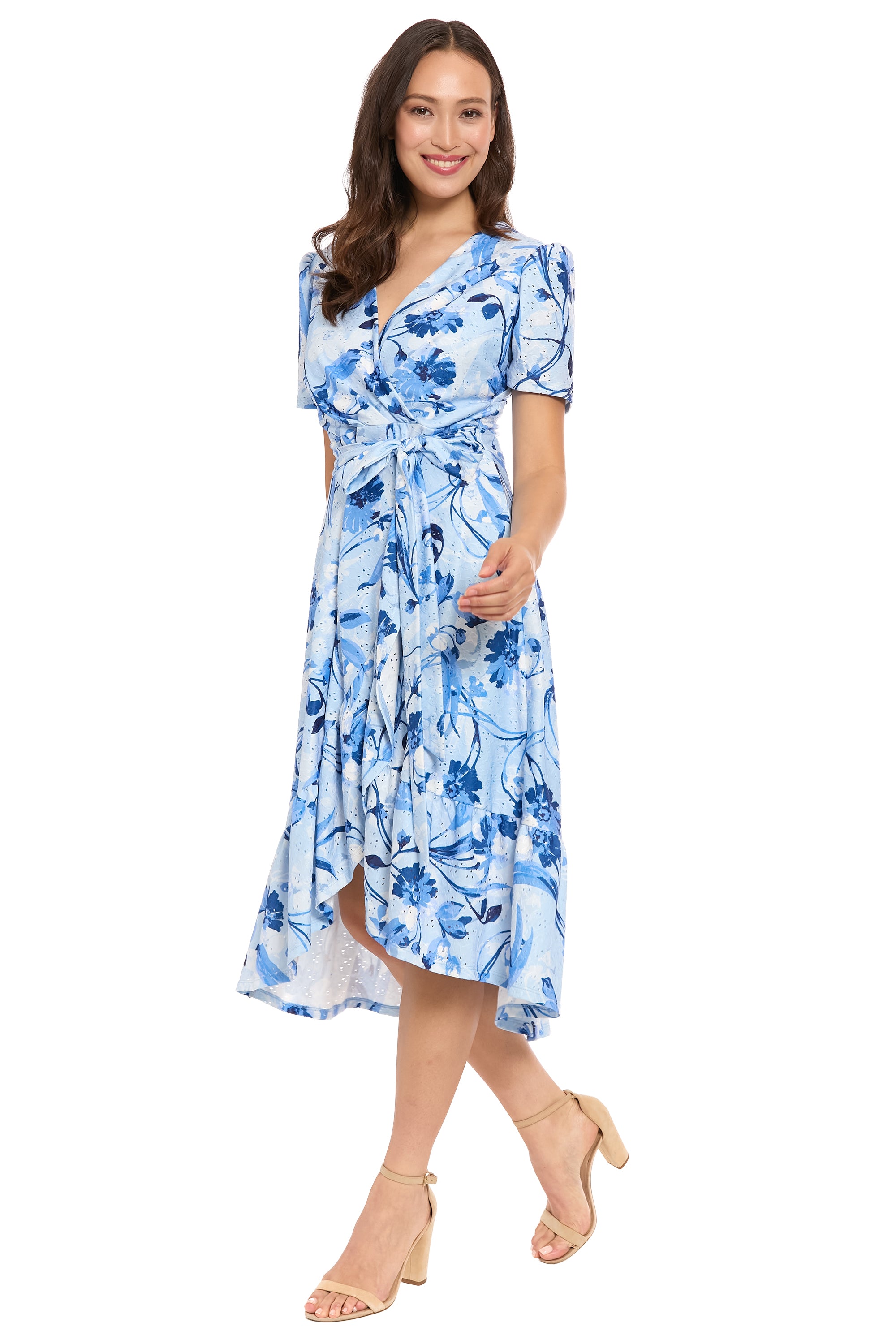 Danixa High Low Ruffle Dress in Enchanted Petals | London Times