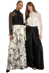 Monty Sheer Top Embellished Lace Ruffle