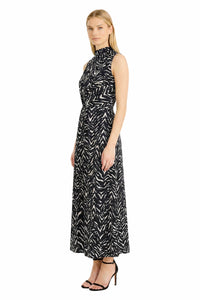 Brigitte Maxi Sleeveless Dress in Inverted Streaks