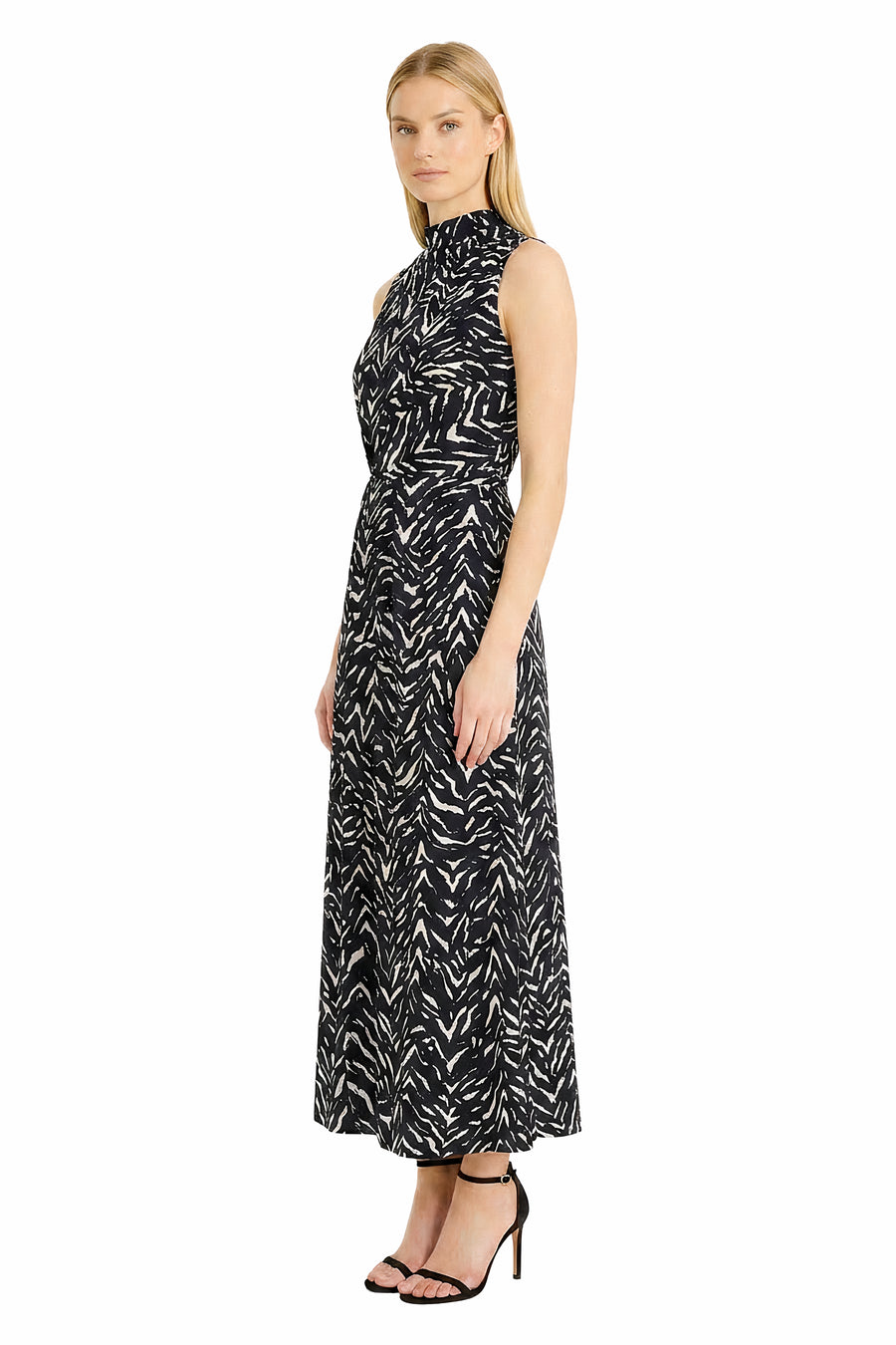 Brigitte Maxi Sleeveless Dress in Inverted Streaks
