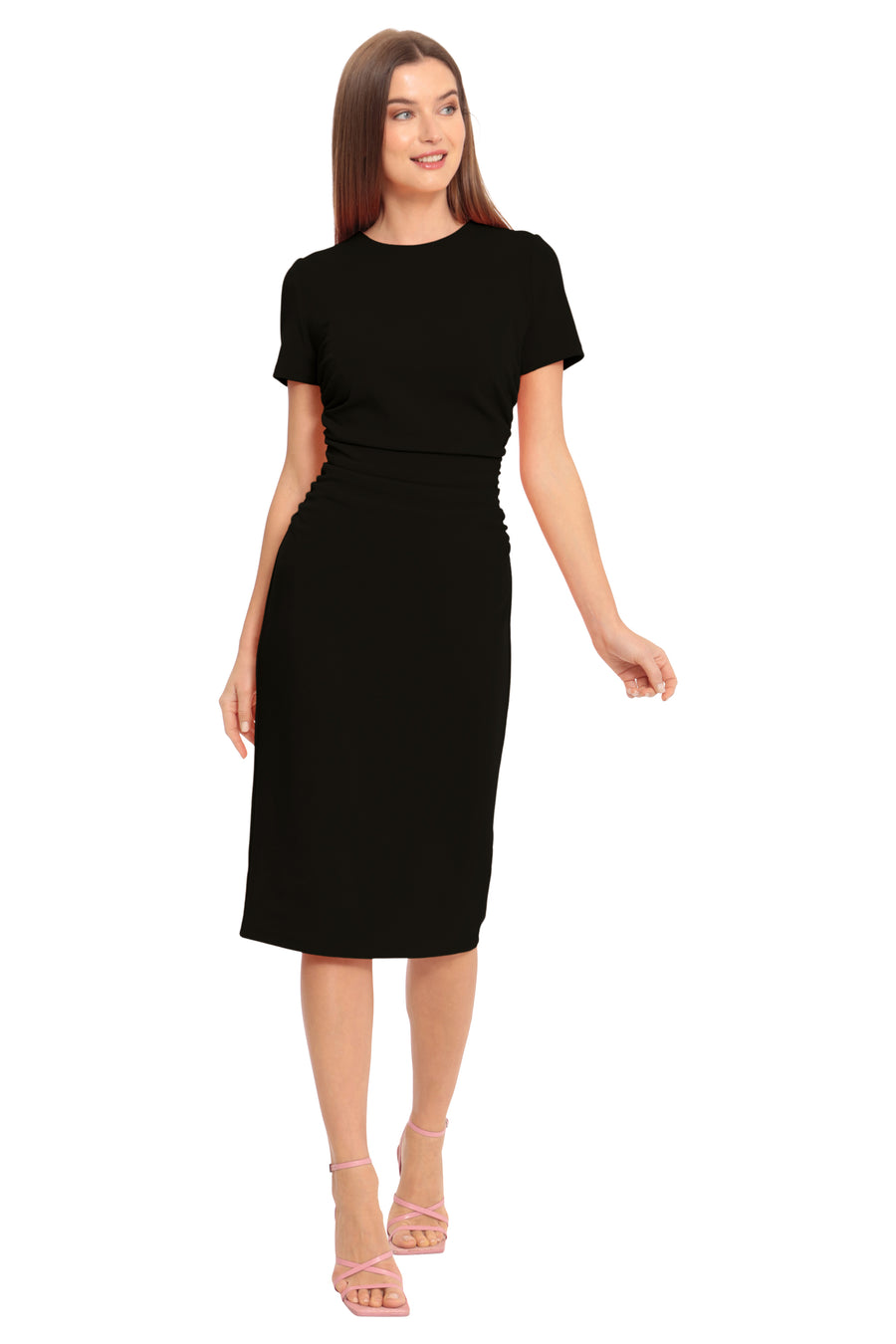 Kina Short Sleeve Sheath Midi Dress