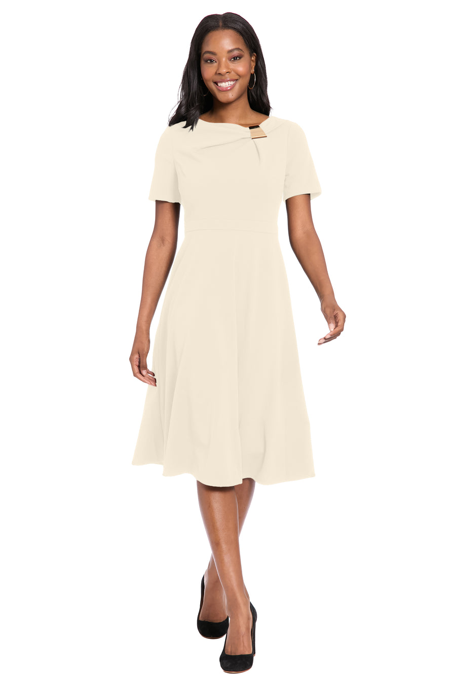 Colleen in Cream with Metal Trim