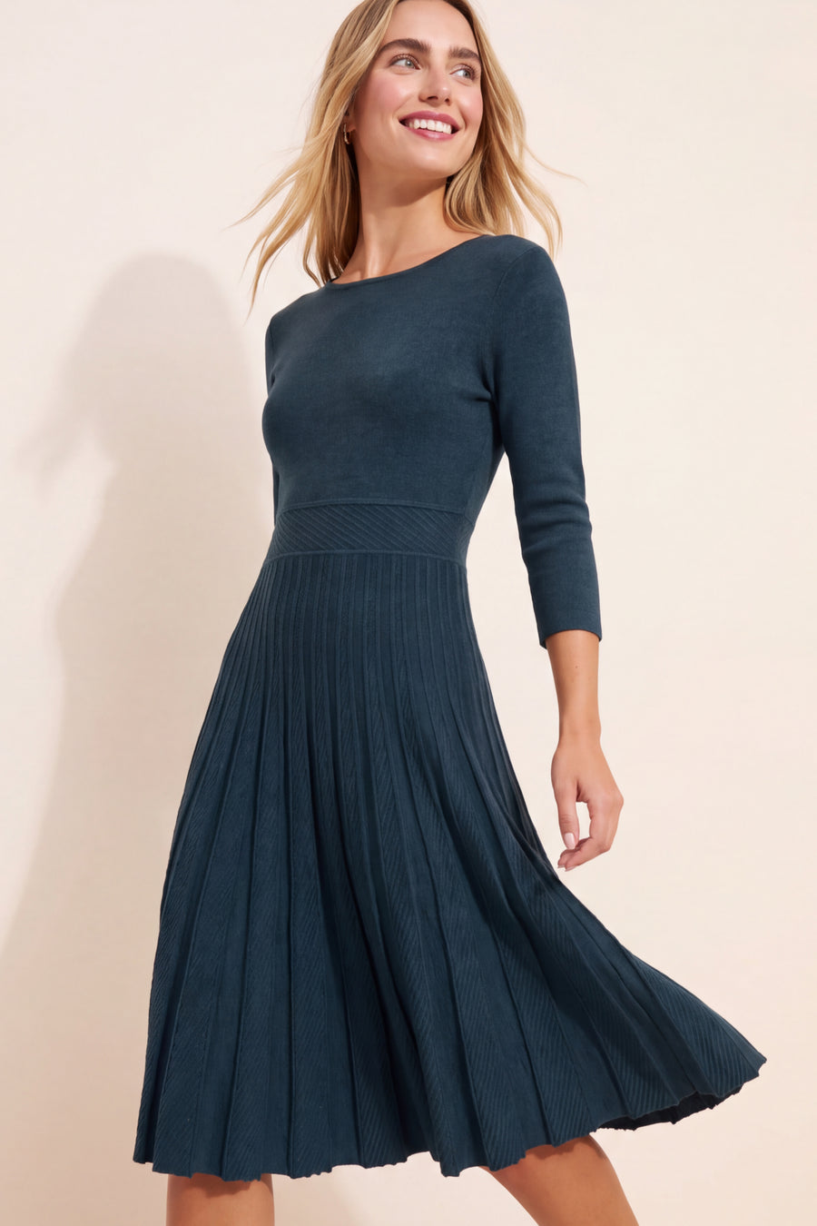 Sybil Pleated Sweater Dress