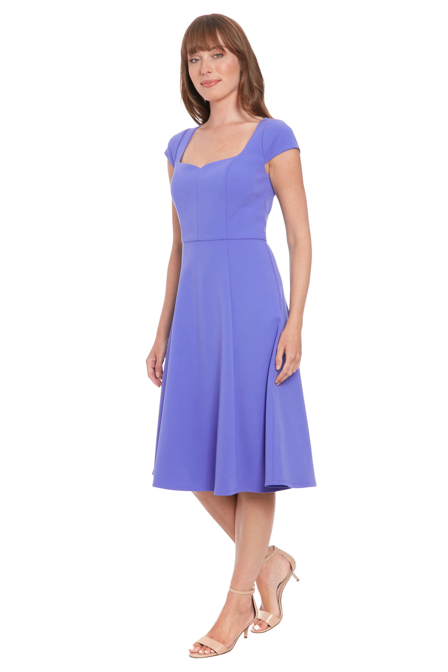 Lisa Sweetheart Neck Cap Sleeve Midi Dress | London Times NAVY BLAZER / Standard / 2 Lisa Sweetheart Neck Cap Sleeve Midi Dress | London Times NAVY BLAZER / Standard / 2