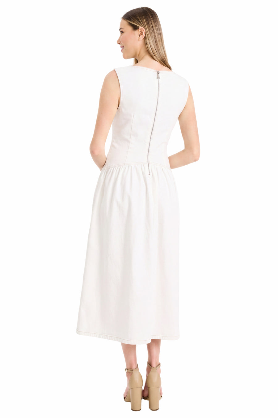 Melinda Denim Drop Waist Midi
