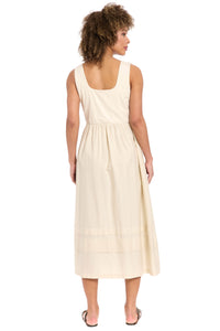 Carin Cotton Square Neck Linen Two-Fer Midi
