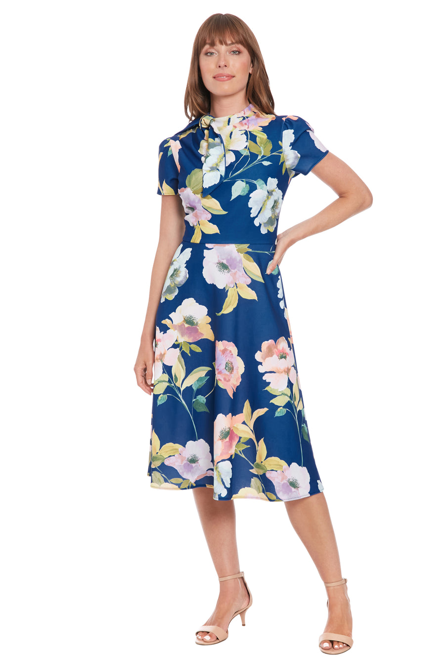 TIE NECK FIT AND FLARE Maggy London TIE NECK FIT AND FLARE Maggy London
