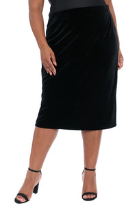 Queens Pencil Skirt in Velvet Skirt