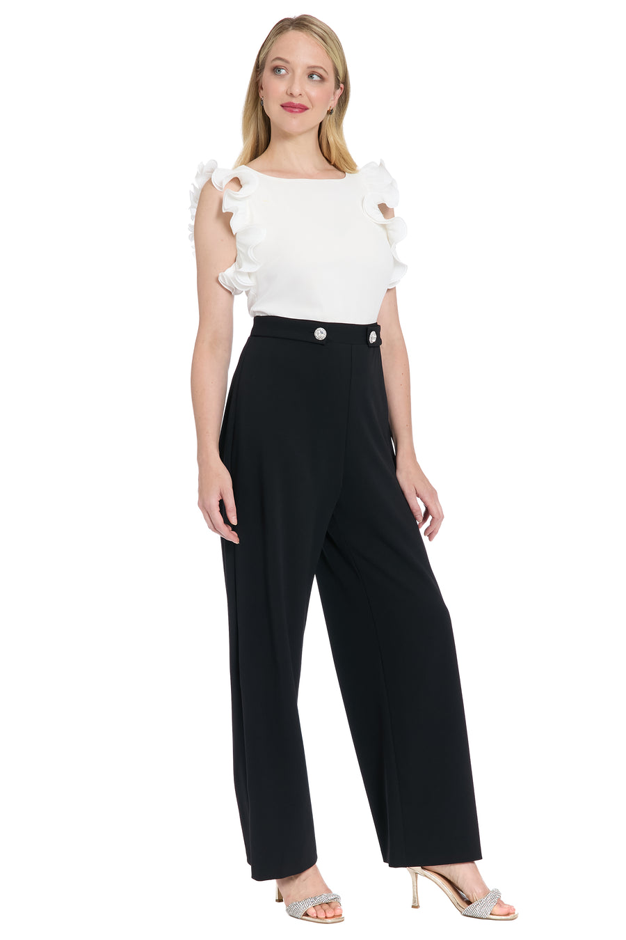Valeria Ruffle Sleeve Wide-Leg Jumpsuit