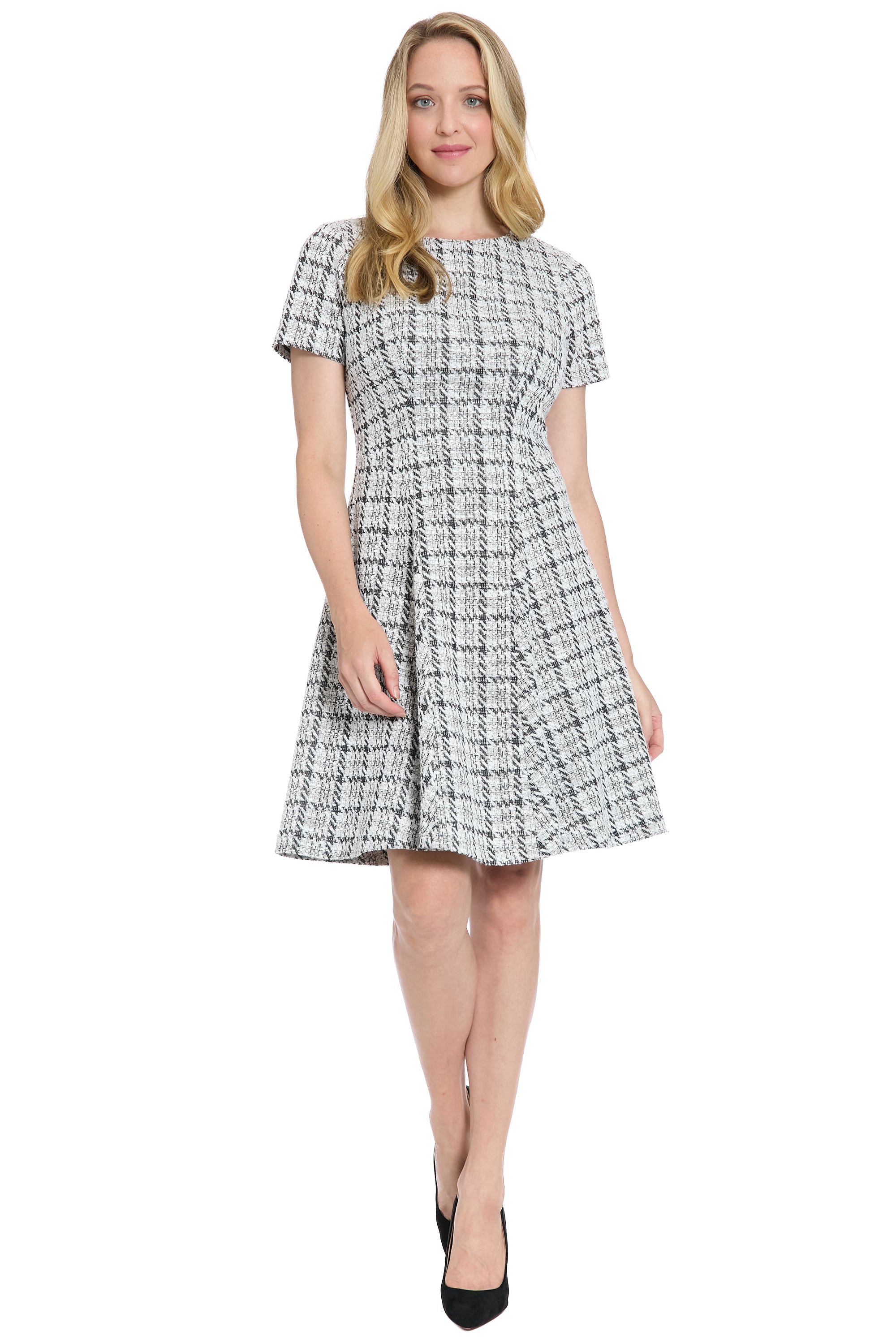 Gianna Fit & Flare Tweed Dress