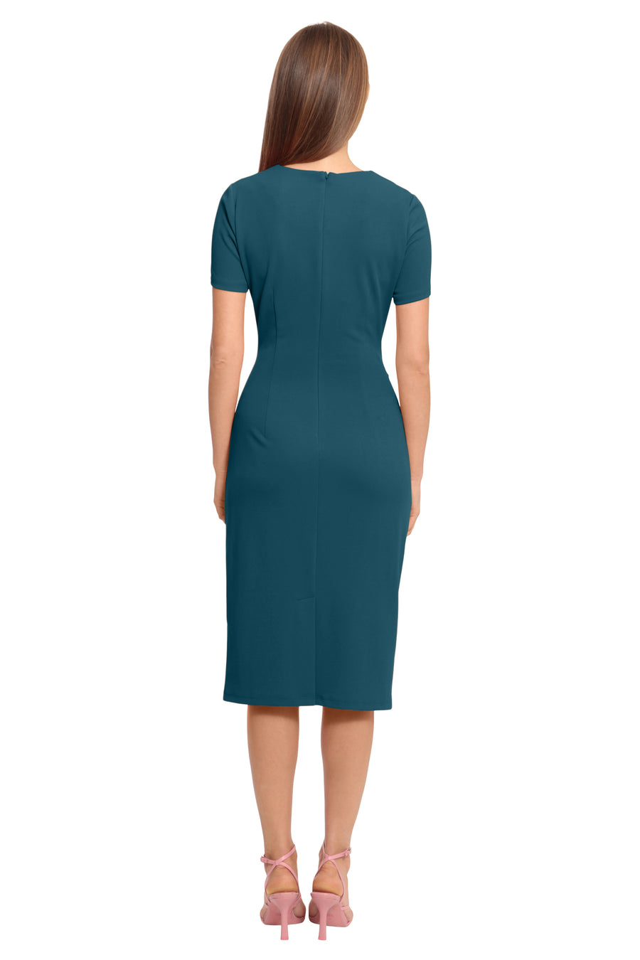 Kina Short Sleeve Sheath Midi Dress