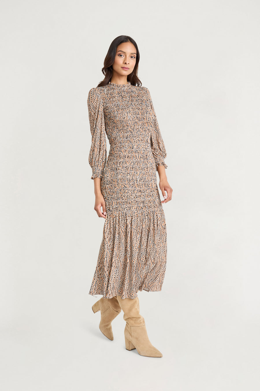 Samuel Printed Ruffled  Midi Dress