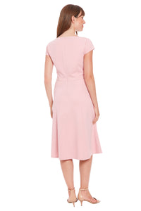 Lisa Sweetheart Neck Cap Sleeve Midi Dress