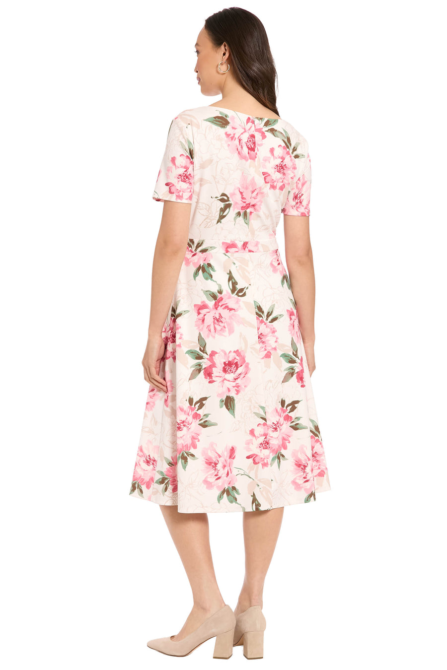 Colleen Neck Side Tie in Outlined Roses