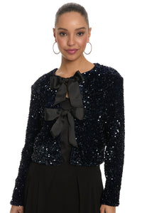 Kennedy Sequin Bow Cardigan