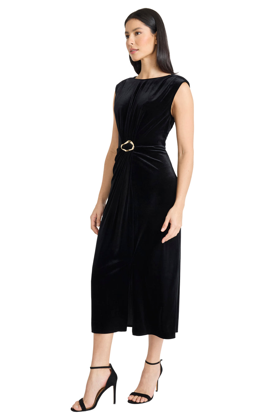 Suzanne Velvet Empire Belted Dress A-Line Cap Sleeve | Maggy London Suzanne Velvet Empire Belted Dress A-Line Cap Sleeve | Maggy London