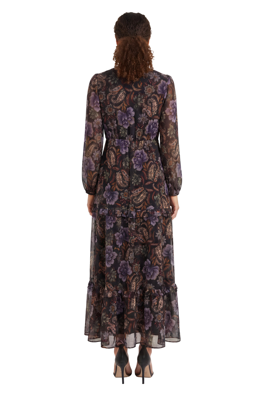 Veron Paisley Floral Tiered Maxi Dress