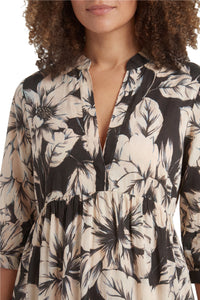 Cecil Elbow Sleeve Tiered Midi