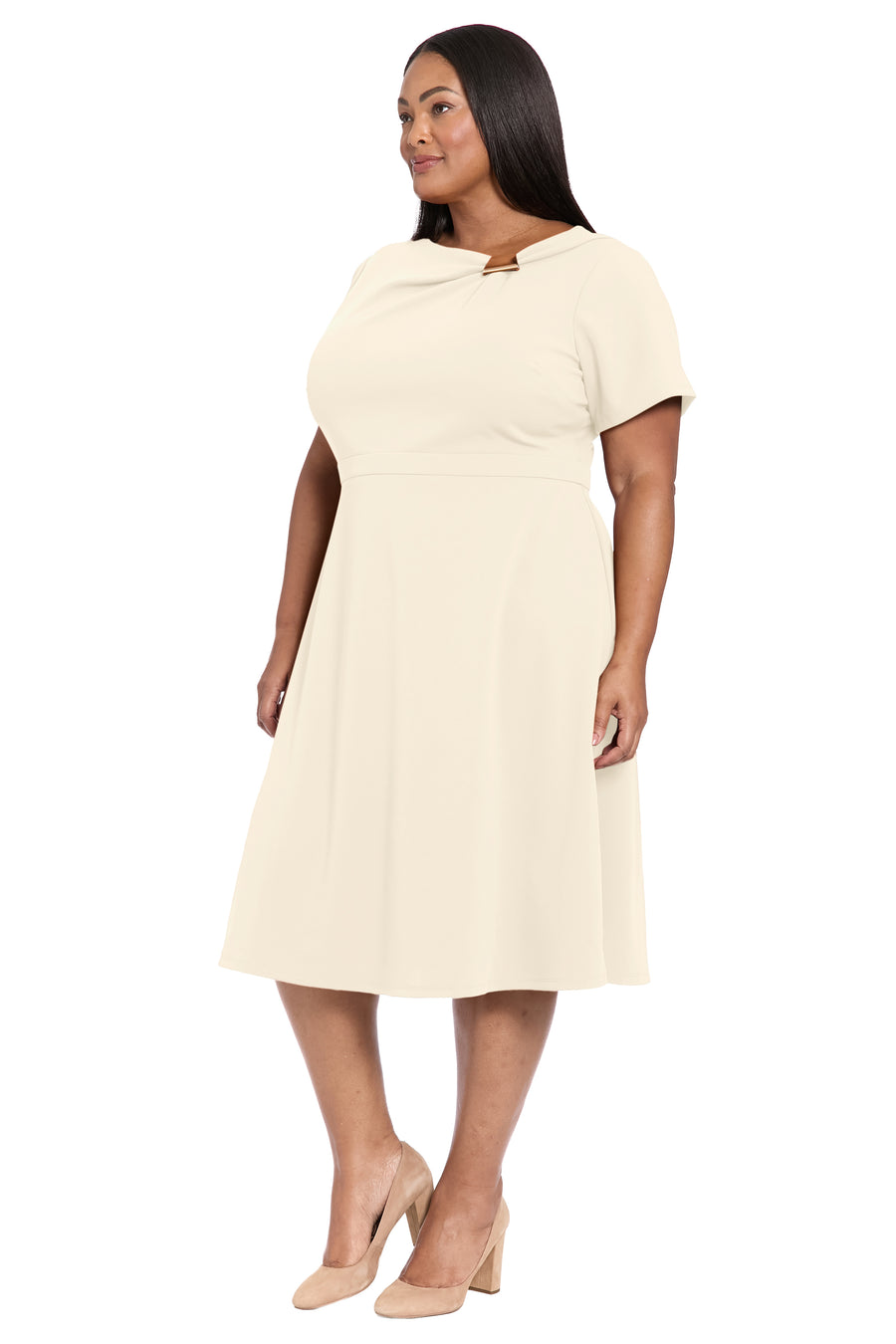 Colleen in Cream with Metal Trim