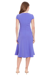 Lisa Sweetheart Neck Cap Sleeve Midi Dress