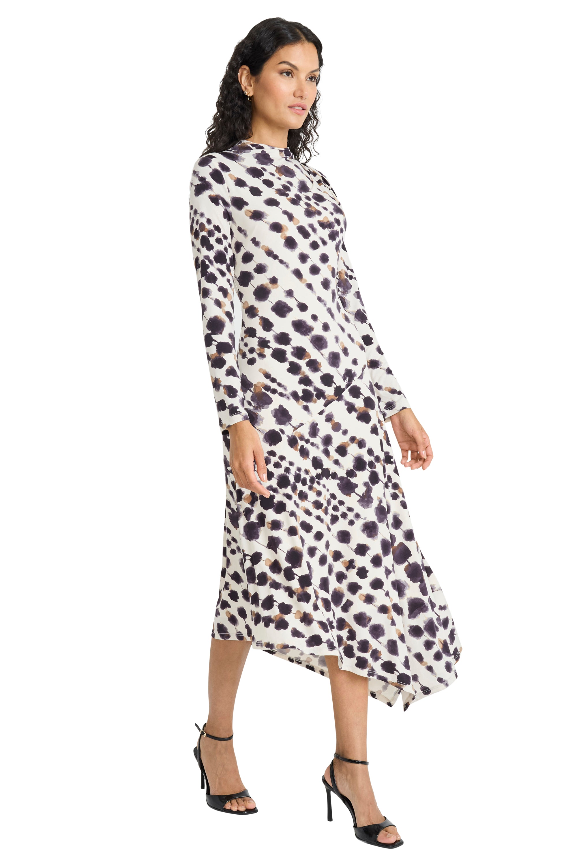 Maggy London Long Sleeve Midi Dress, Size 6, Tan/Black Maggy London Long Sleeve Midi Dress, Size 6, Tan/Black