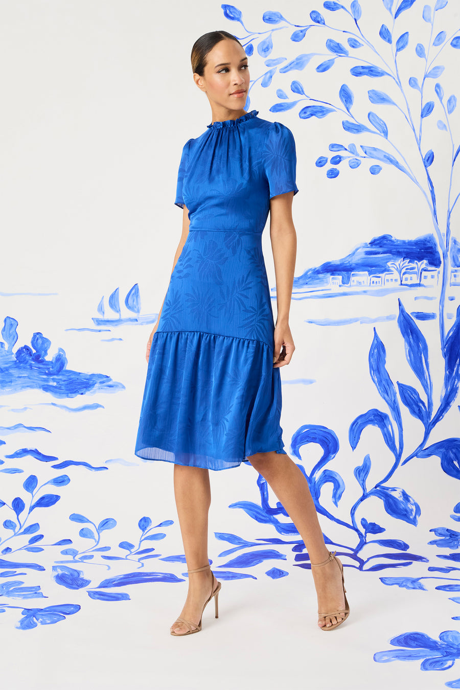 Lorraine Knee-Length A-Line Dress Short Sleeve | Maggy London FUSCHIA / Standard / 12 Lorraine Knee-Length A-Line Dress Short Sleeve | Maggy London FUSCHIA / Standard / 12