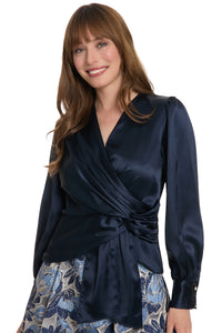 Amy Draped Top Wrap Satin