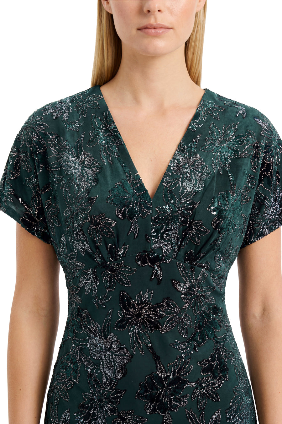 Aneesa in Metallic Florals Velvet
